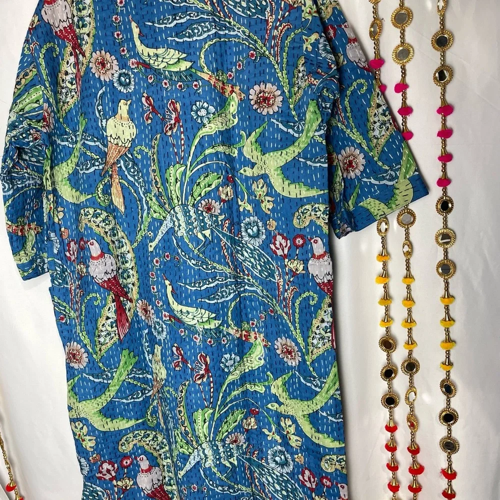 Kantha Robe Jacket Floral Kantha Robe Exotic Bird Lover Warm Gift